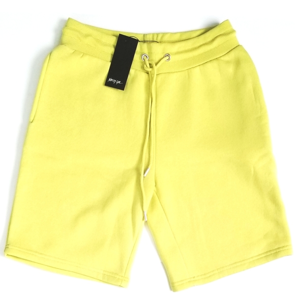 Nasty Gal Time To Chill Jogger Longline Highlighter Yellow-Green Athletic Shorts - Picture 1 of 3